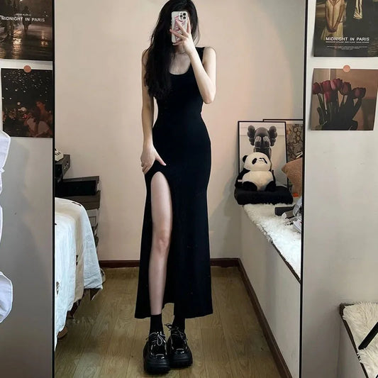 Vestido Slim Coreano / Preto