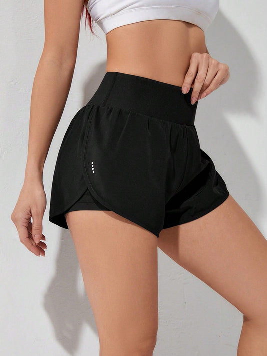 Shorts Esportivos de cintura larga / elástico