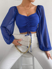 Blusa de Malha e manga longa azul 