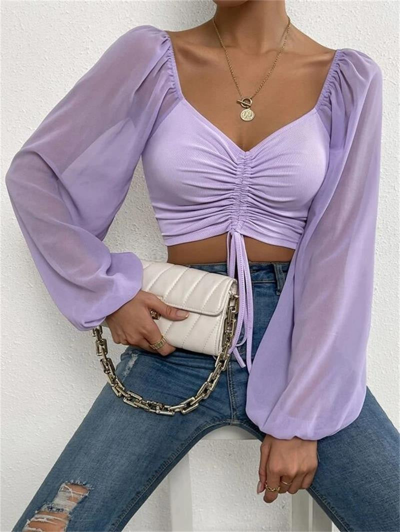 Blusa de Malha e manga longa lilas