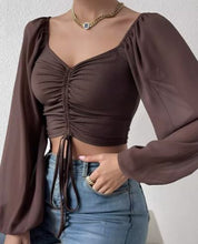 Blusa de Malha e manga longa marrom