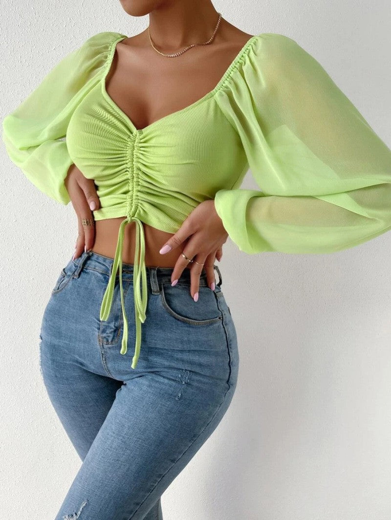 Blusa de Malha e manga longa verde