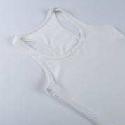 Bodysuit de malha sem mangas casual feminino branco 