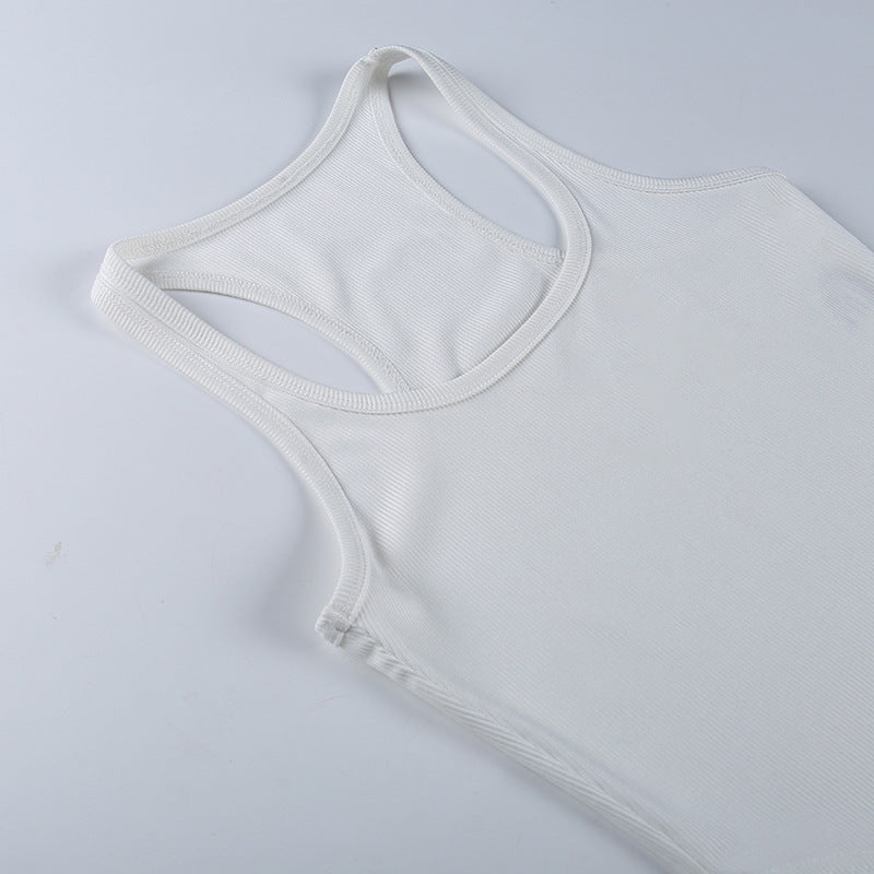 Bodysuit de malha sem mangas casual feminino branco 
