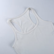 Bodysuit de malha sem mangas casual feminino branco 