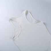 Bodysuit de malha sem mangas casual feminino branco 