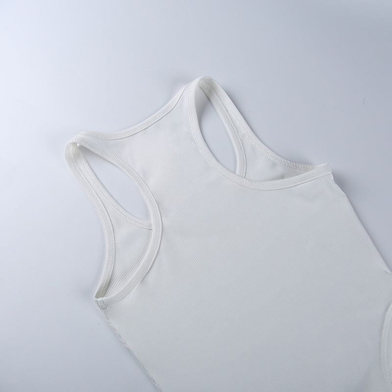 Bodysuit de malha sem mangas casual feminino branco 