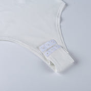 Bodysuit de malha sem mangas casual feminino branco 