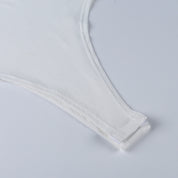 Bodysuit de malha sem mangas casual feminino branco 