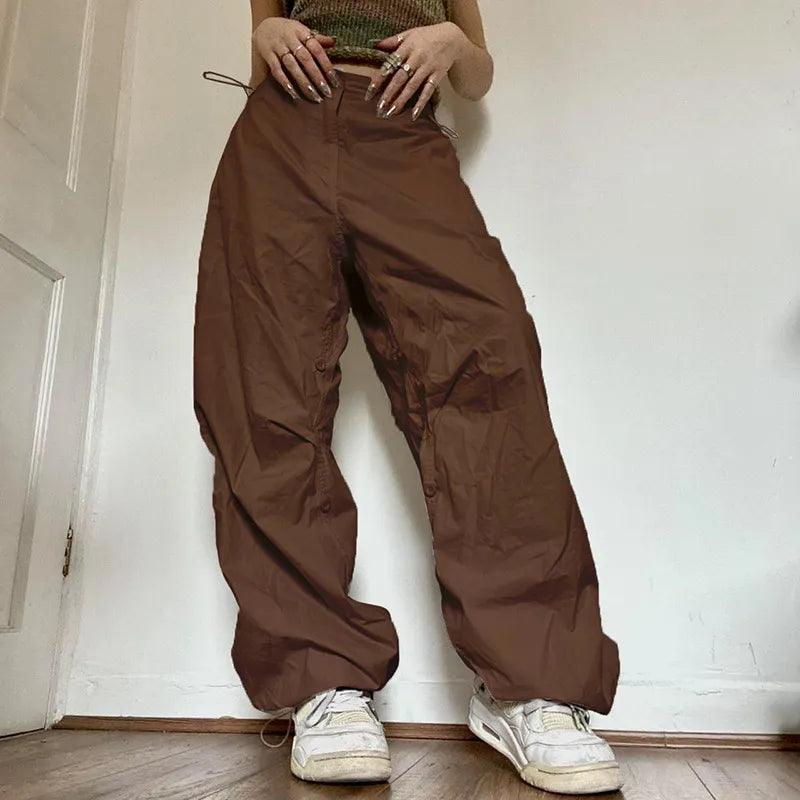 Calça Cargo Oversize Moletom marrom