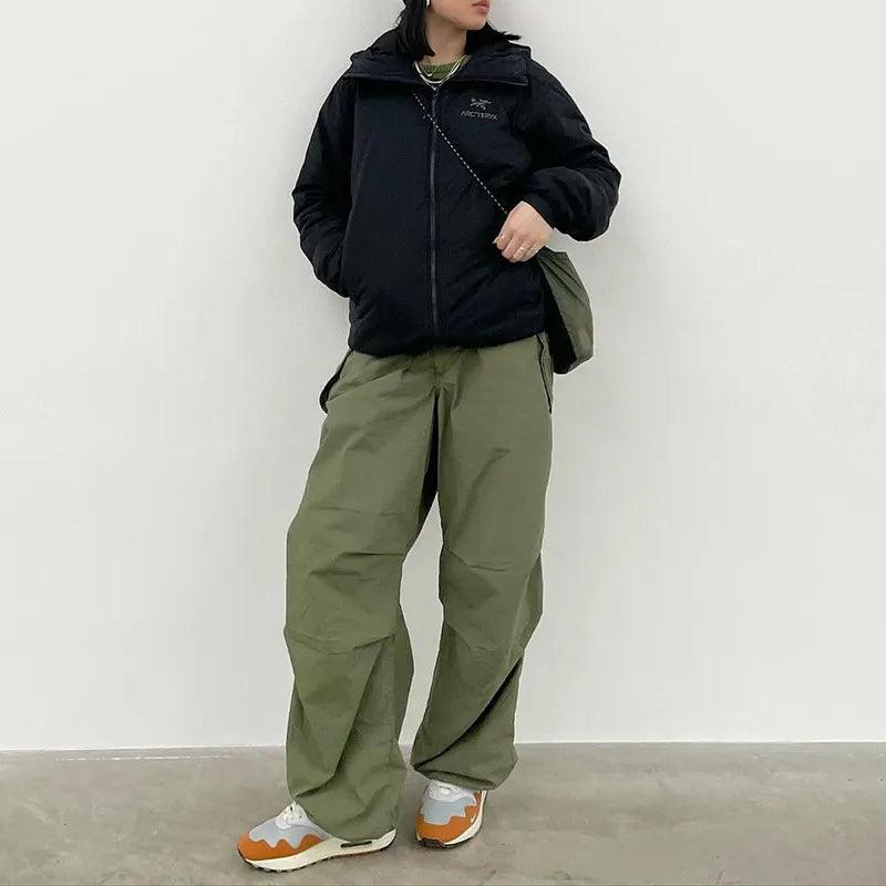Calça Cargo Oversize Moletom verde