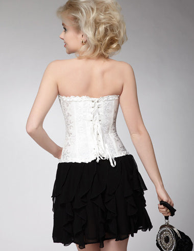 Corset Espartilho Floral Modelador de corpo branco