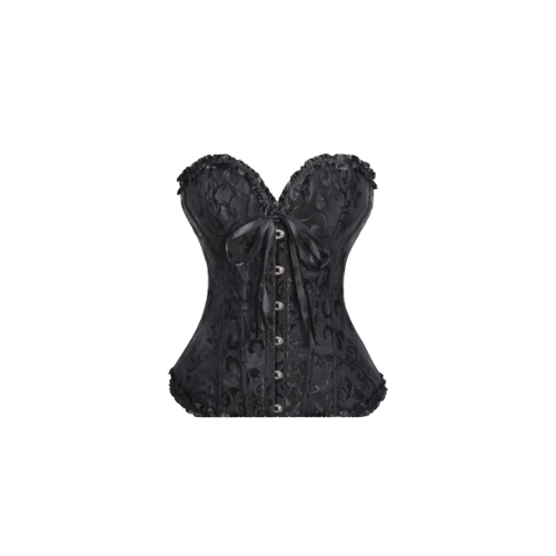 Corset Espartilho Floral Modelador de corpo preto