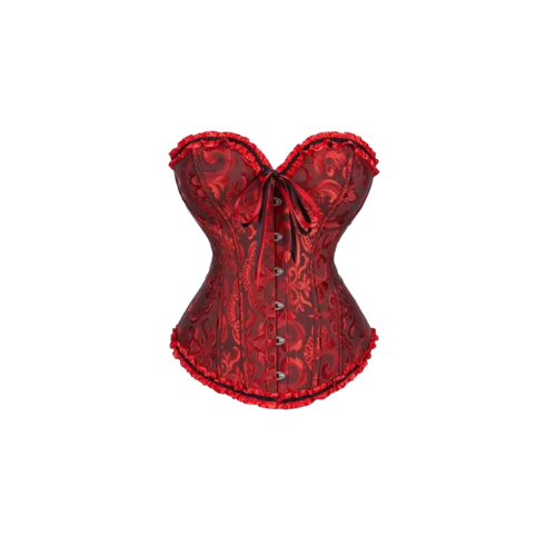 Corset Espartilho Floral Modelador de corpo vermelho