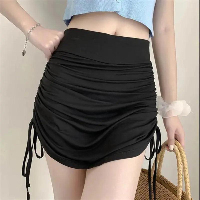 Mini Saia Verão outono linha lateral cinza