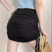 Mini Saia Verão outono linha lateral preto 2