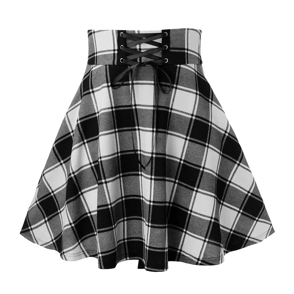 Mini Saia Xadrez Gótica Feminina 