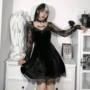 Mini Vestido Renda 90s vintage punk feminino 
