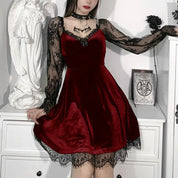 Mini Vestido de Renda 90s vintage punk feminino