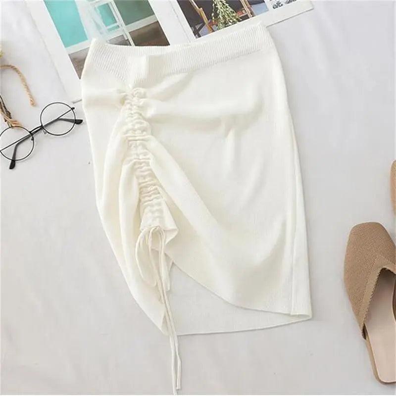 Saia Feminina Cintura Alta branco