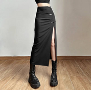 Saia Feminina Split Simples preto