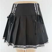 Saia Streetwear Gothic cintura alta preto