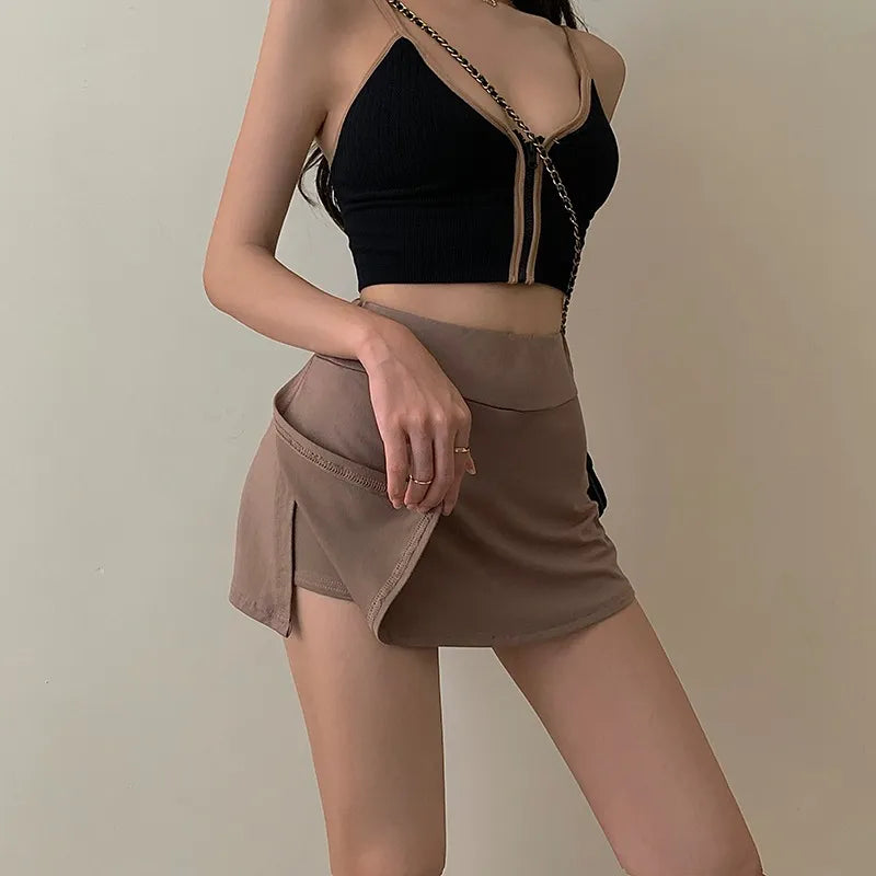 Saia de tênis feminina cintura alta branco