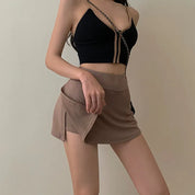 Saia de tênis feminina cintura alta branco