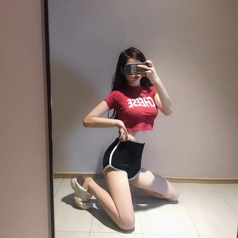 Short Casual Feminino Elástico de Verão preto