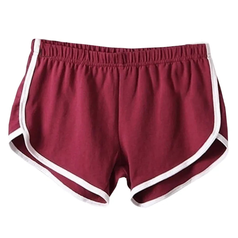 Short Casual Feminino Elástico de Verão vinho