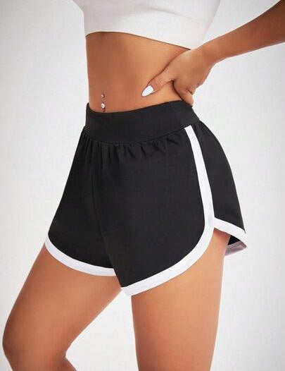 Short Esportivo Feminino de cintura larga elástico vermelho