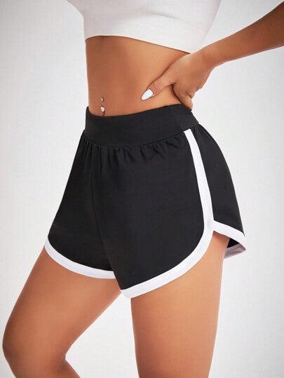 Short Esportivo Feminino de cintura larga elástico vermelho