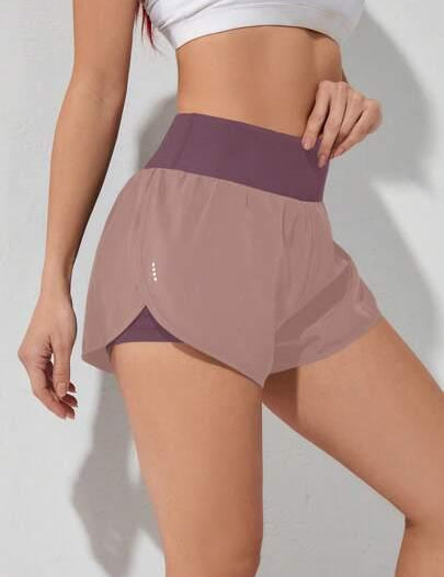 Short Esportivo Feminino de cintura larga elástico rosa