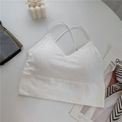 Sutia Esportivo Feminino Push Up alça branco