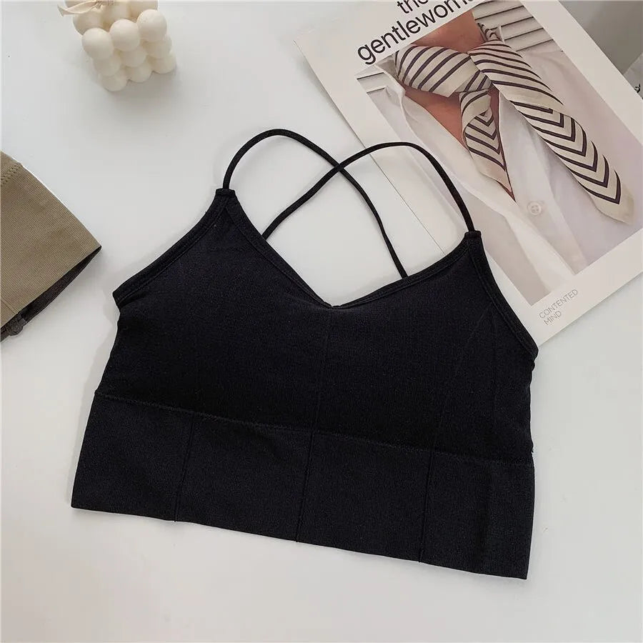 Sutia Esportivo Feminino Push Up alça preto 02