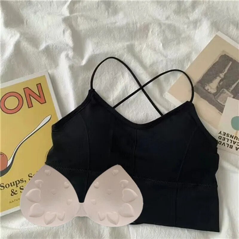 Sutia Esportivo Feminino Push Up alça preto 03