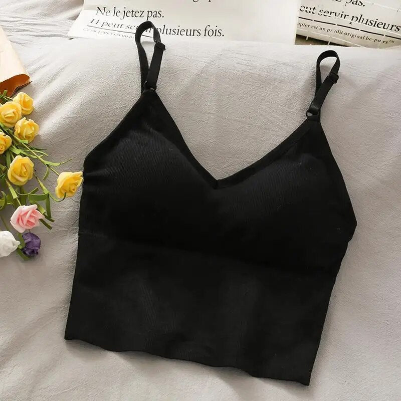 Top Sexy Feminino construído em sutiã preto