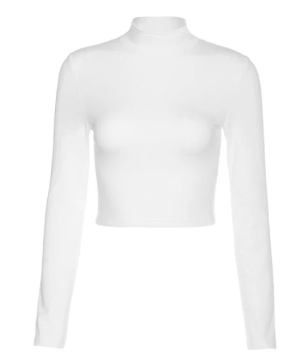 Top de Malha preto  Streetwear Feminino sem costas mangas longas   