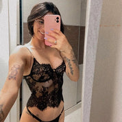 Top de Renda Feminino preto transparente