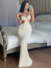 Vestido Bodycon branco Longo 