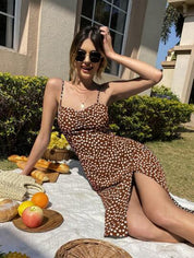 Vestido Boho Florzinhas marrom