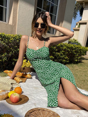Vestido Boho Florzinhas verde