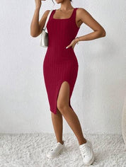 Vestido Feminino De Verão Com Fenda