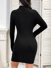 Vestido Franzido de gola alta