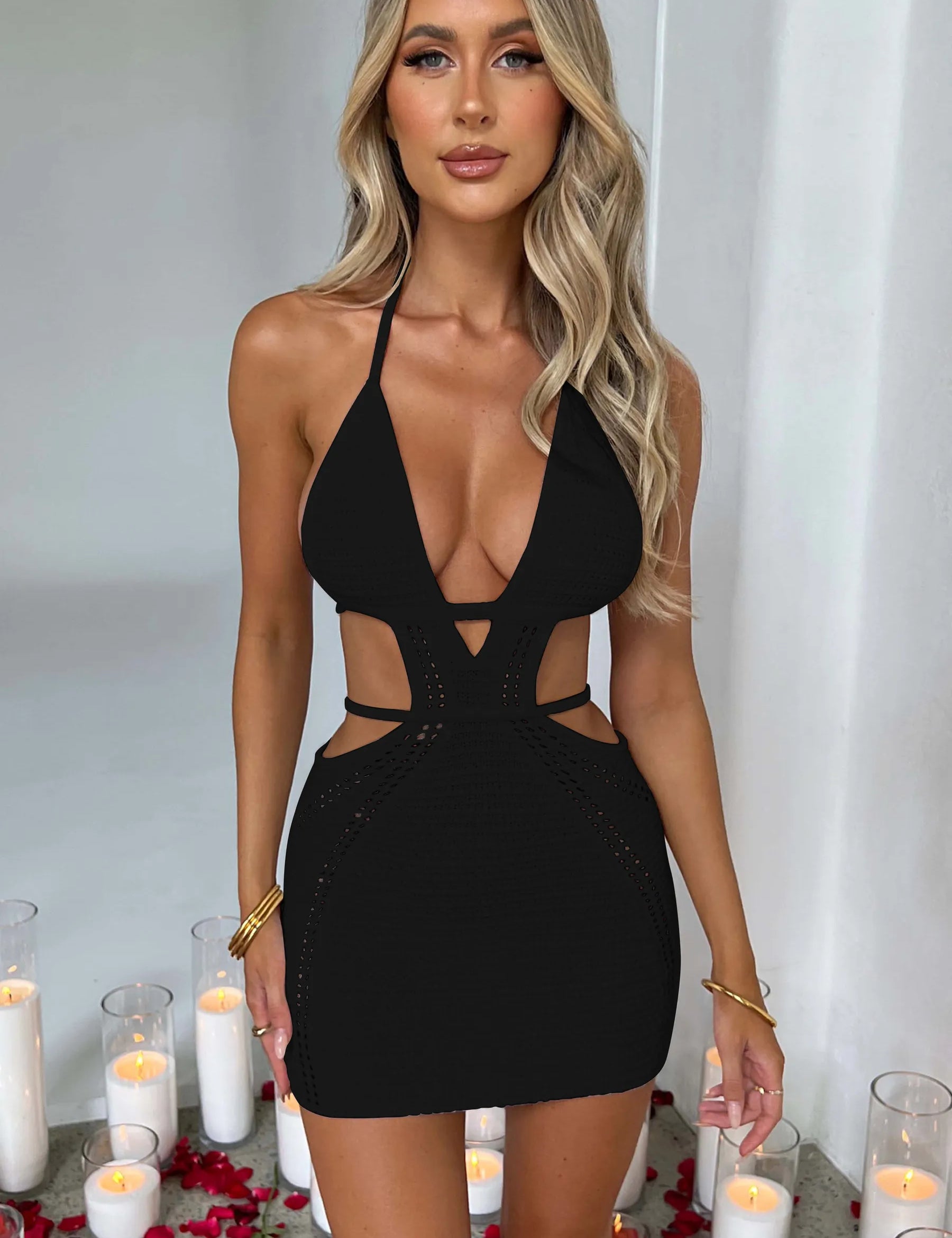 Vestido Verão de Malha Feminino preto