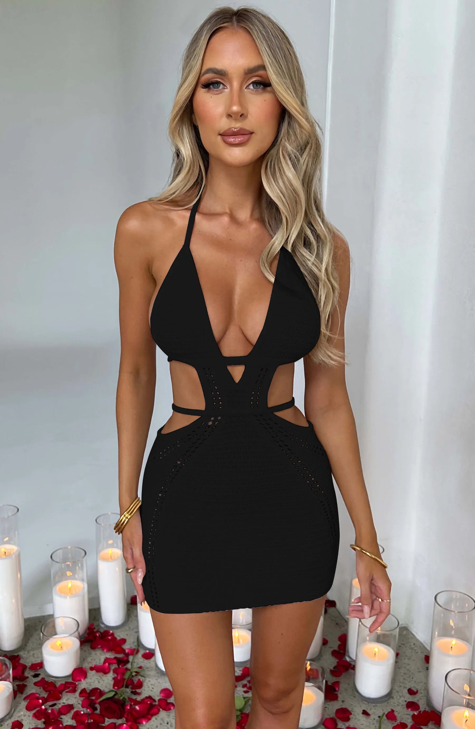 Vestido Verão de Malha Feminino preto