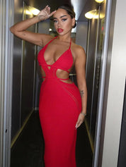 Vestido Verão de Malha Feminino vermelho