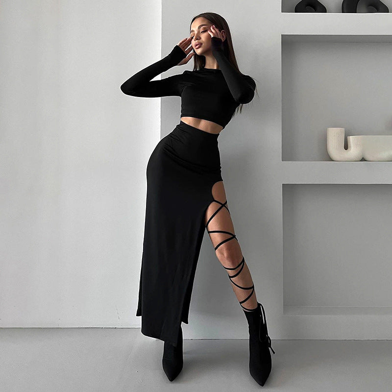 Vestido de Manga Longa Simples