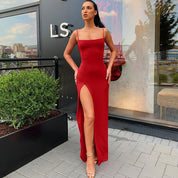 Vestido de bainha com cinta de espaguete 