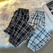 Calças Xadrez streetwear Feminina - CrystalVenus